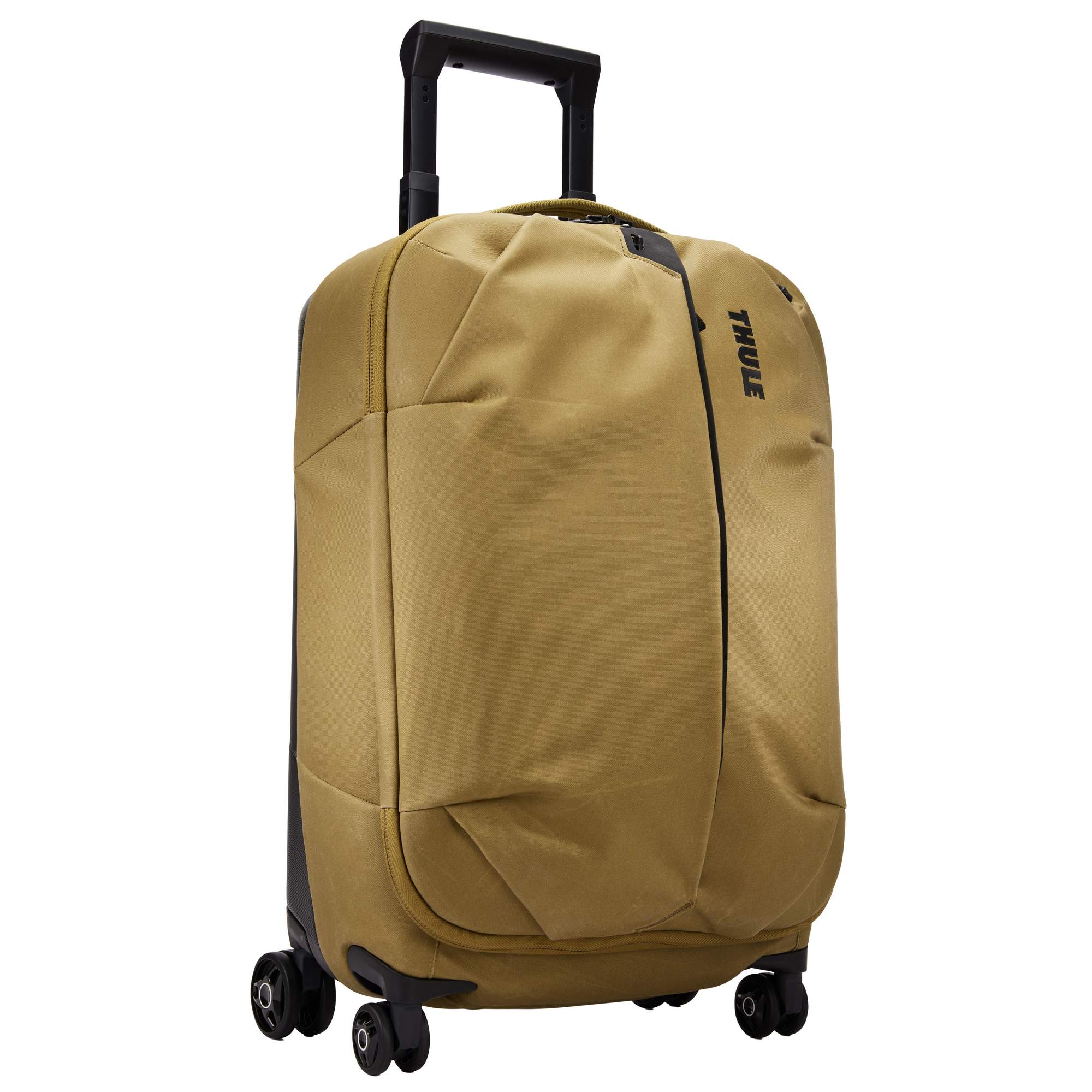 Handgepäckkoffer für Geschäfts- und Freizeitreisen Die Aion Carry On Spinner in der Farbe Nutria-Braun ist eine strapazierfähige Reisetasche mit Rollen für Kurztrips mit einem herausnehmbaren Packbeutel