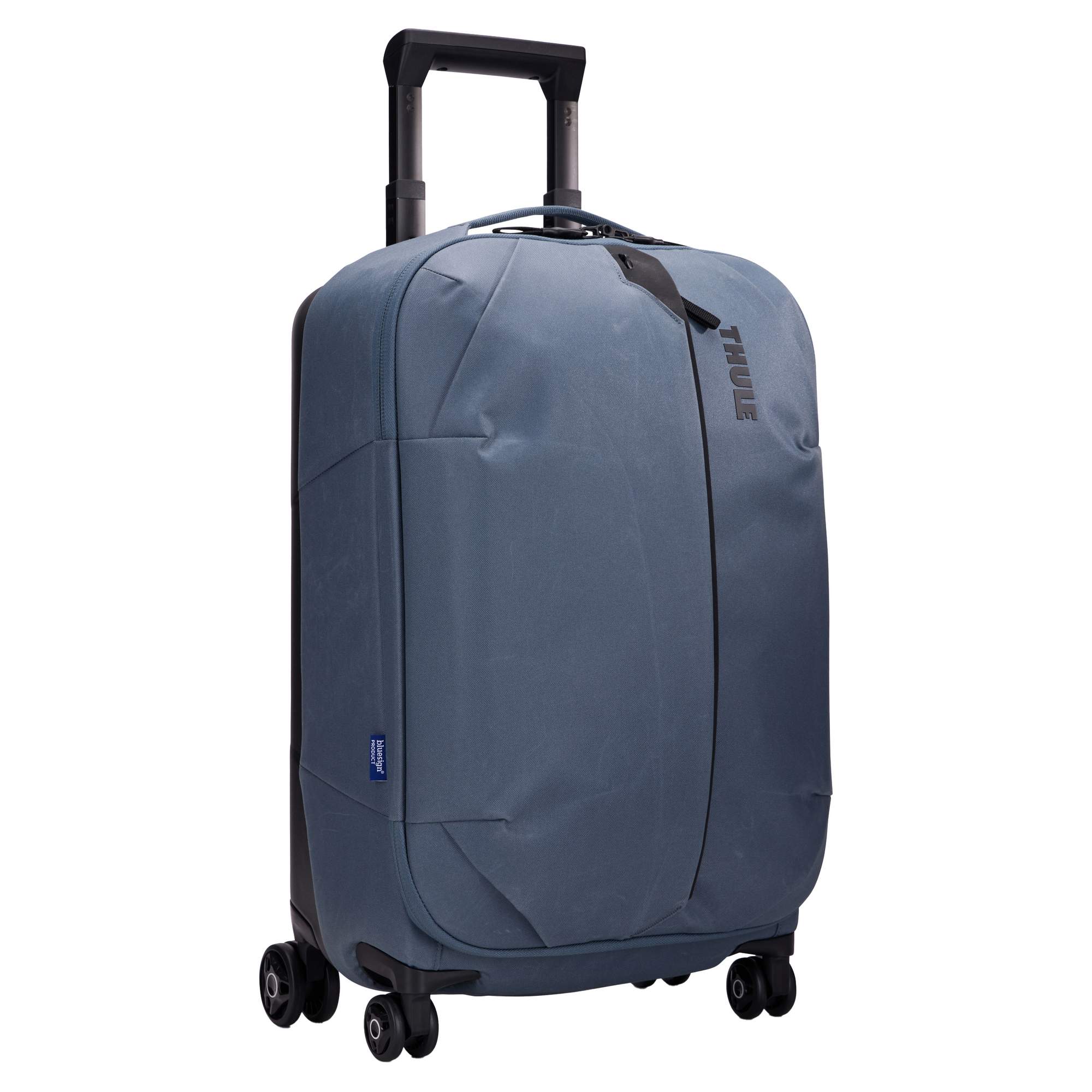 Handgepäckkoffer für Geschäfts- und Freizeitreisen Die Aion Carry On Spinner in Dark Slate ist eine strapazierfähige Reisetasche mit Rollen für Kurztrips mit einem herausnehmbaren Packbeutel