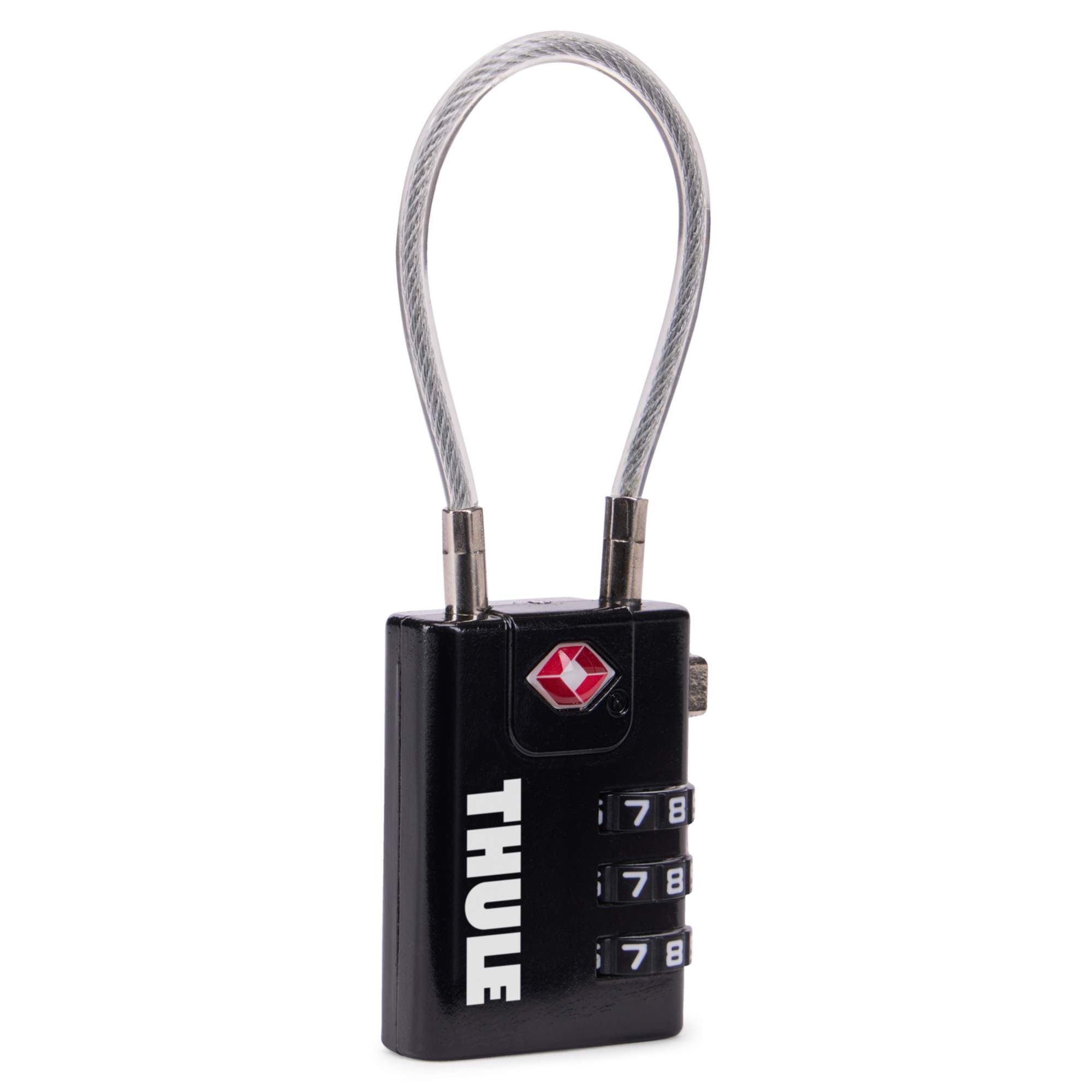 Kompaktes Zahlenschloss mit flexiblem Bügel Das TSA Cable Lock besitzt einen flexiblen Edelstahlbügel