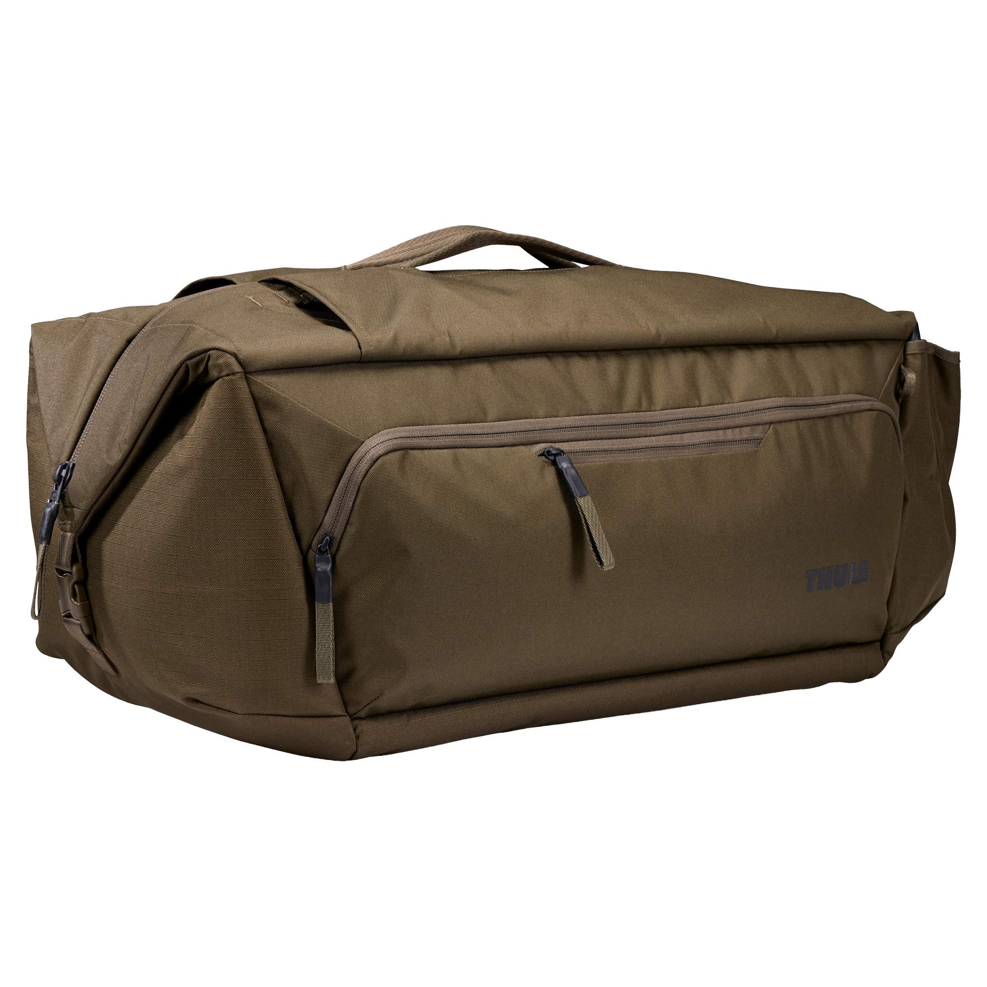 Mit individuell gestaltbarem Hauptfach Die Roundtrip MTB Duffel 70L in Kaki bietet außergewöhnliche Organisation und einfachen Zugriff und bietet Platz für sperrige Polster