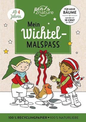 Weihnachtlicher Malspaß mit den Wichteln.  Mit Liebe zum Detail: Über 50 illustrierte Motive zum Ausmalen.  Lieblingsthema Wichtel für Kinder ab 4 Jahren.  Die perfekte Beschäftigung für die Weihnachtszeit.
